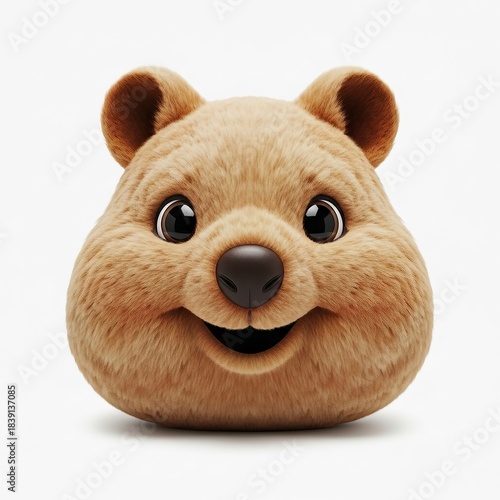 Cute Quokka Face Close Up Studio Portrait.