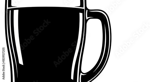 Dark Beer Mug Illustration - Refreshment and Celebration.