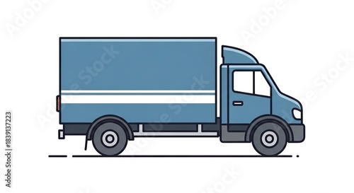 Delivery Truck Illustration - Transportation and Logistics Vehicle for Cargo.