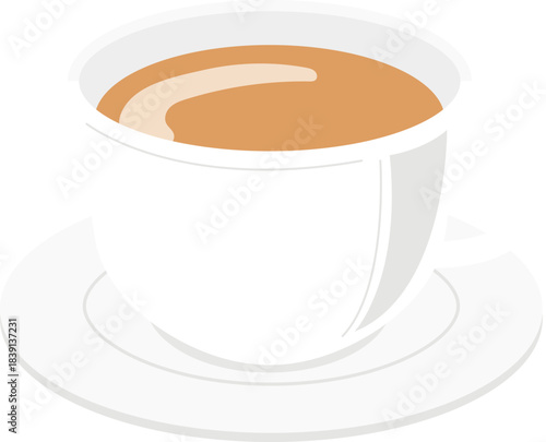 白いカップに入ったカフェオレ