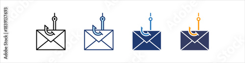 Phishing Icon Set Multiple Style Collection