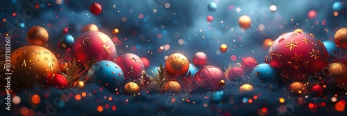 Panoramic View of Whimsical Floating Spheres in a Dreamy, Cosmic Atmosphere