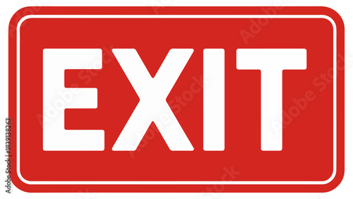 red exit emergency sign icon