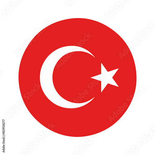 turkey round flag icon design
