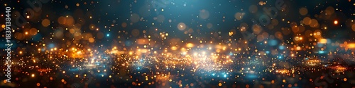 Panoramic Bokeh Lights Abstract Background Glowing Sparkles Celebration Holiday