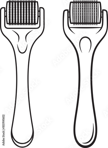 Two derma rollers for skin care and beauty treatments