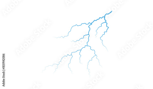 Vector lightning silhouettes set Thunderstorm design Vector illustration Thunder storm realistic lightning. Bright light effects
