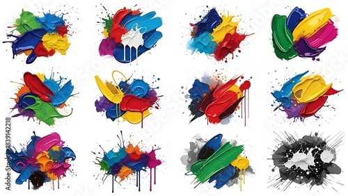 Vivid Splash Paint Textures — Creative Brush Stroke PNGs with Transparent Edges for Design