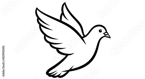 Wallpaper Mural Dove in Flight - A Symbol of Peace and Hope. Torontodigital.ca