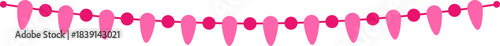Pink party bunting stringing together festive celebration flags