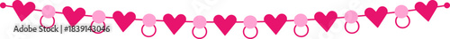 Pink heart and circle garland creating festive decoration