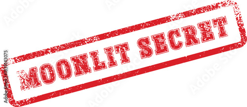 Moonlit Secret red grungy rubber stamp texture on clean isolated surface