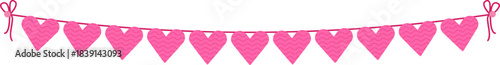 Pink heart garland banner decorating celebration event