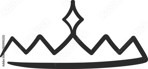 Hand drawn crown icon representing royalty and leadership