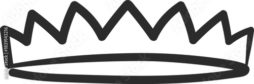 Black doodle crown symbolizing royalty and leadership