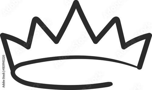 Hand drawn crown representing power and leadership concept