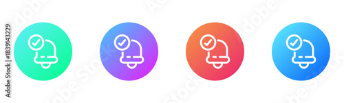 Notification On Icon Gradient Multiple Style Vector Illustration 