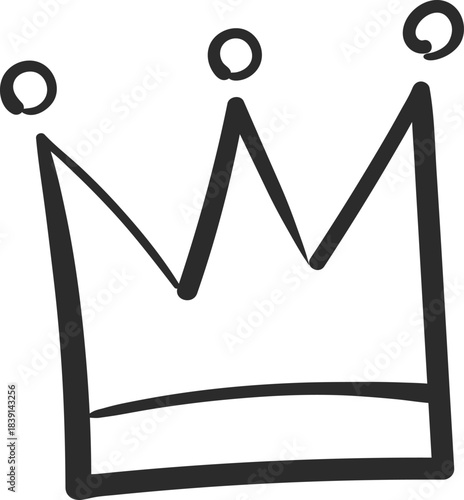 Simple hand drawing of a crown symbolising royalty