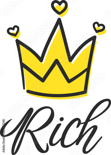 Hand drawing crown icon symbolizing wealth and success