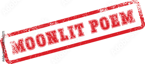 Authentic red rubber stamp mark featuring the text Moonlit Poem suitable for official document authentication