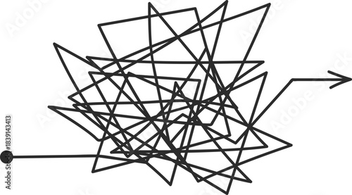 Confusing path becoming clear problem solution concept