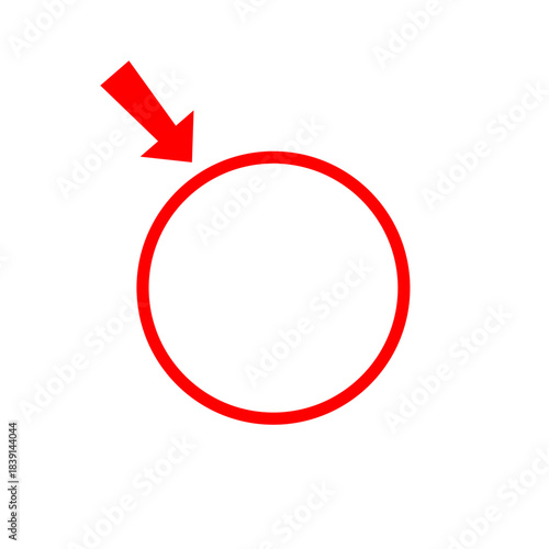 Red highlight circle with pointing arrow 