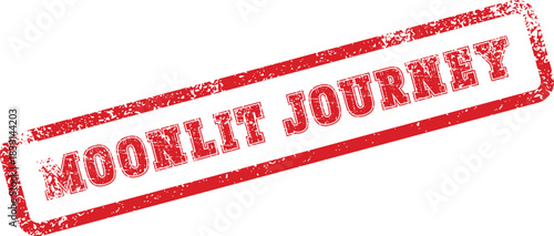 Distinctive red grunge stamp impression featuring the inspiring phrase Moonlit Journey ready for various uses