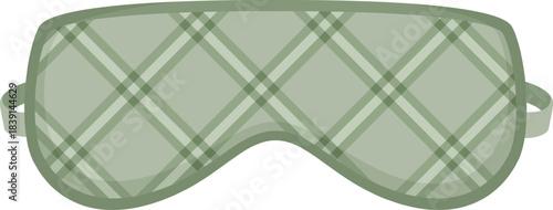 Green plaid sleep mask promoting rest and relaxation