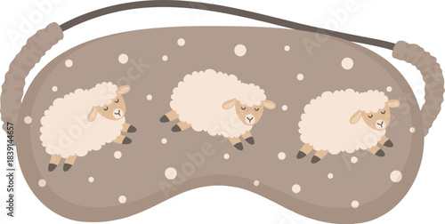 Sleep mask with cute sheep counting for peaceful dreams