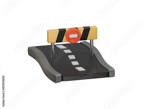 road closed  icon 3d illustration render