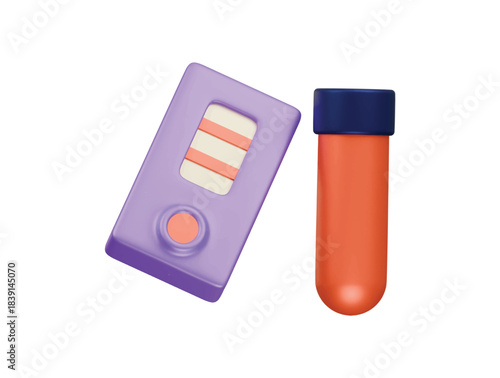 covid virus rapid test icon 3d illustration render