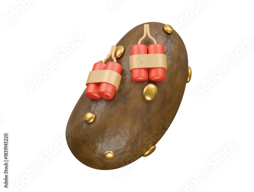 dynamite mining icon 3d illustration render