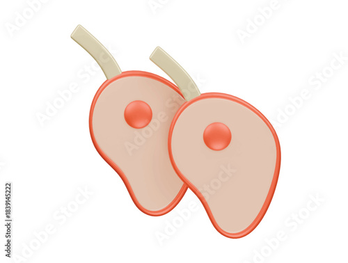 ribeye steak icon 3d illustration render