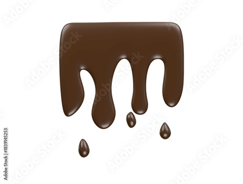 chocolate melt icon 3d illustration render