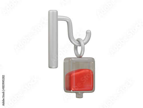 blood bag stand icon 3d illustration render