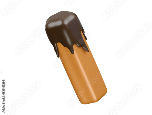 chocolate churros icon 3d illustration render