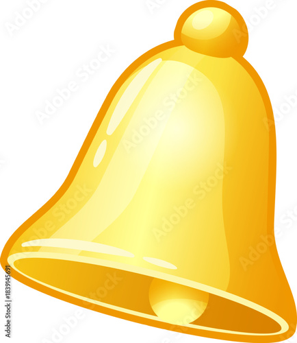 Golden bell ringing notification alert symbol icon