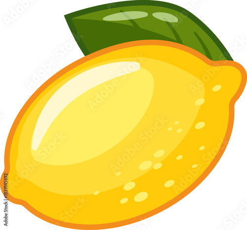 Lemon fruit with leaf showing citrus freshness