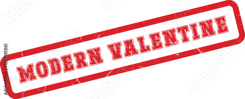 Modern Valentine red grunge stamp expressing contemporary love affection and romantic sentiments