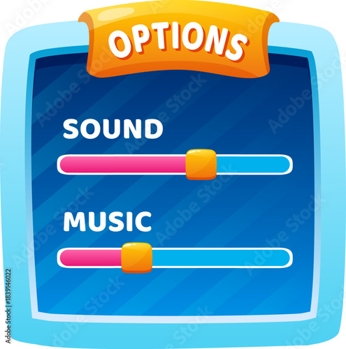 Game options panel showing sound and music controls