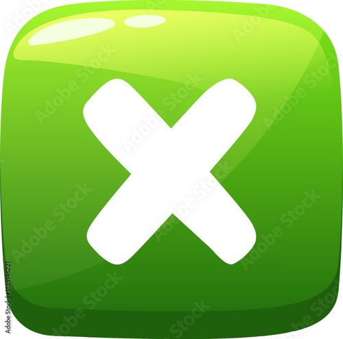 Green x mark displaying wrong or canceling