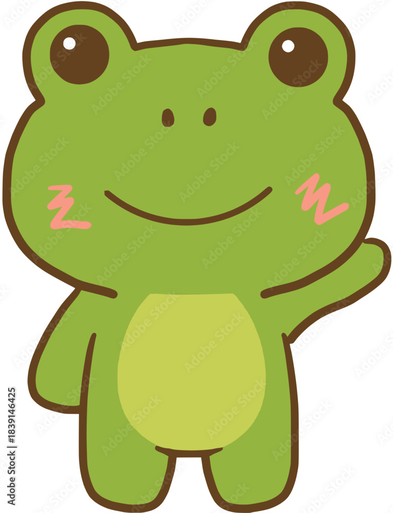 Fototapeta premium green frog cartoon