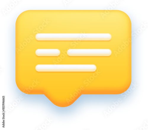 Yellow 3D message icon representing online communication