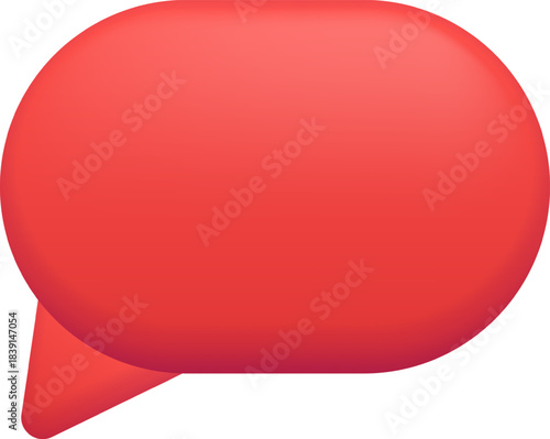 Red three dimensional speech bubble representing message communication