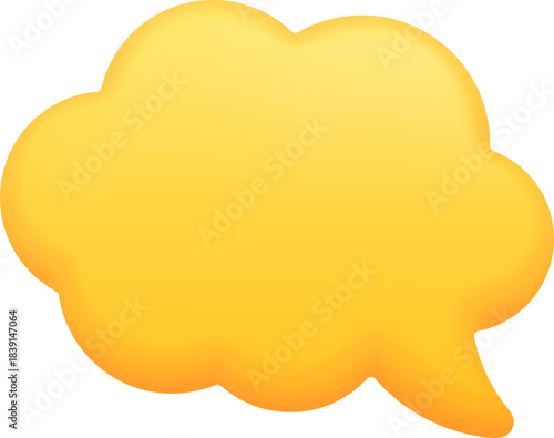 Yellow speech bubble representing thought and communication