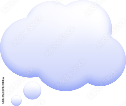 Blue thought bubble representing ideas and communication