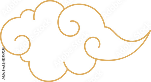 Golden stylized Chinese cloud representing good fortune