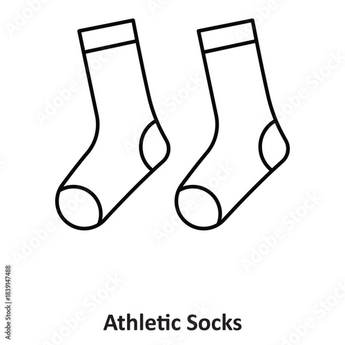 Athletic Socks Vector icon which can easily modify or edit