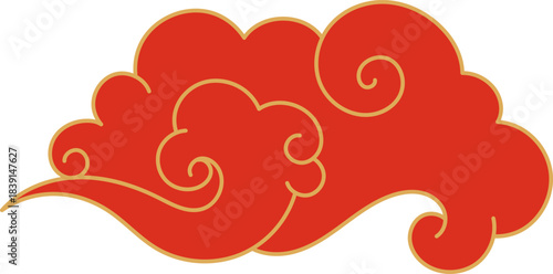 Red Chinese auspicious cloud representing good fortune