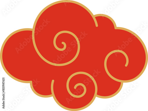 Red auspicious cloud vector illustration for Chinese New Year